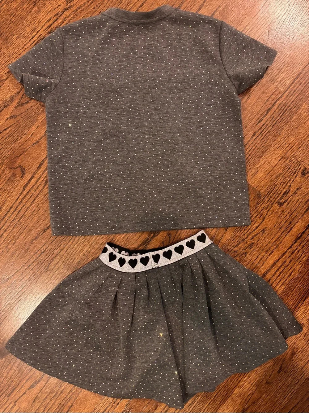Lola + The Boys Gray Sparkle Bow Two-Piece Set